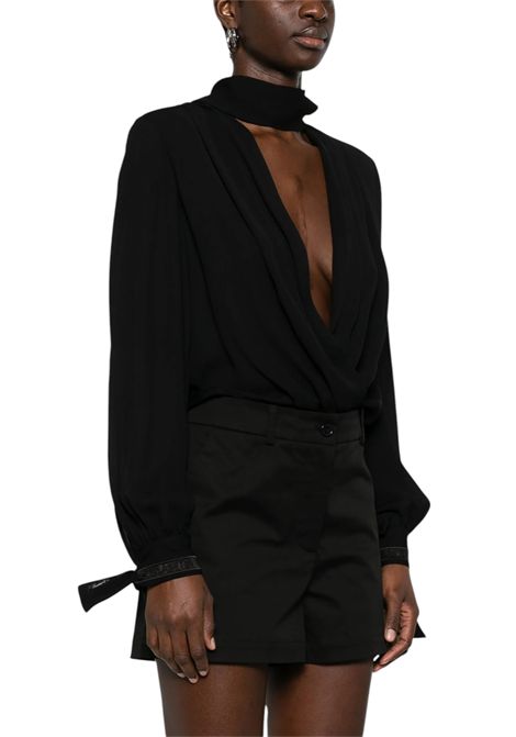 Georgette shirt bodysuit with scarf and embroidery ELISABETTA FRANCHI | shirts | CB00651E2110